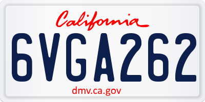 CA license plate 6VGA262