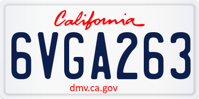 CA license plate 6VGA263