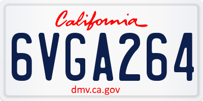CA license plate 6VGA264