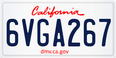 CA license plate 6VGA267