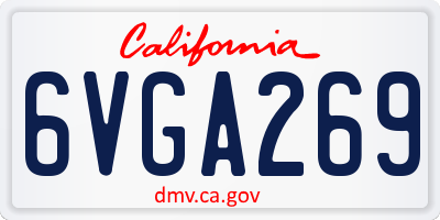 CA license plate 6VGA269