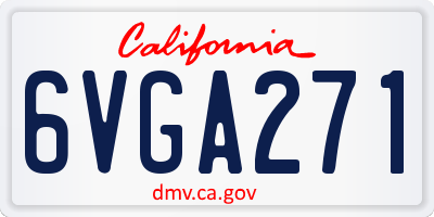 CA license plate 6VGA271