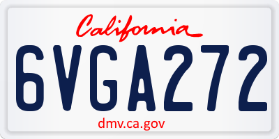 CA license plate 6VGA272