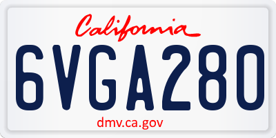 CA license plate 6VGA280