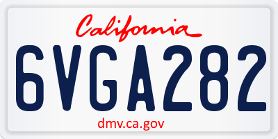 CA license plate 6VGA282