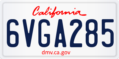 CA license plate 6VGA285