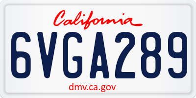 CA license plate 6VGA289
