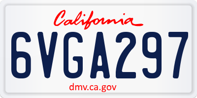 CA license plate 6VGA297