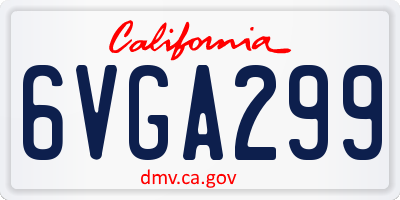 CA license plate 6VGA299