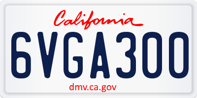 CA license plate 6VGA300