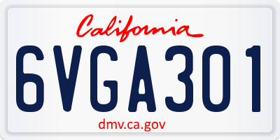 CA license plate 6VGA301