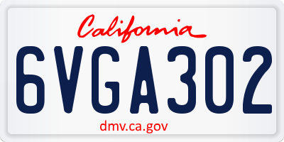 CA license plate 6VGA302