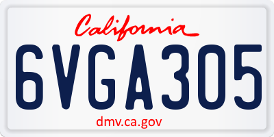 CA license plate 6VGA305