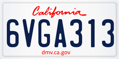 CA license plate 6VGA313