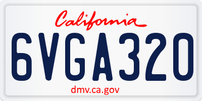 CA license plate 6VGA320