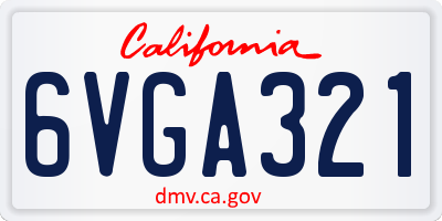 CA license plate 6VGA321