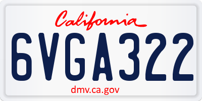 CA license plate 6VGA322