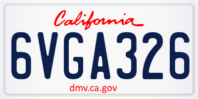 CA license plate 6VGA326