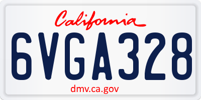 CA license plate 6VGA328