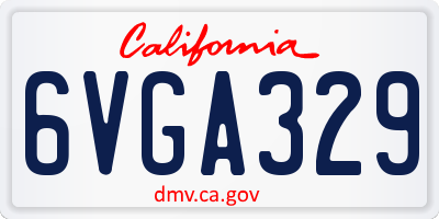 CA license plate 6VGA329