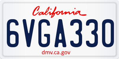 CA license plate 6VGA330