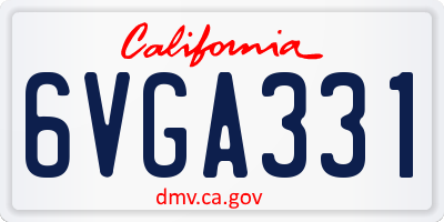 CA license plate 6VGA331