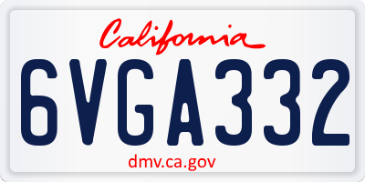 CA license plate 6VGA332