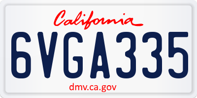 CA license plate 6VGA335
