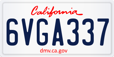 CA license plate 6VGA337