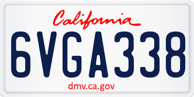 CA license plate 6VGA338
