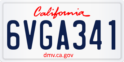 CA license plate 6VGA341