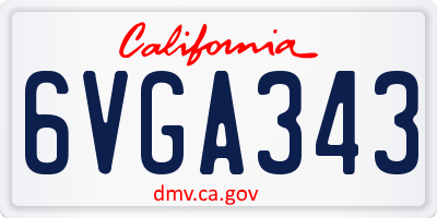 CA license plate 6VGA343
