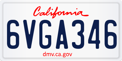 CA license plate 6VGA346