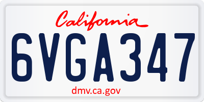 CA license plate 6VGA347