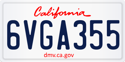 CA license plate 6VGA355