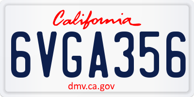 CA license plate 6VGA356