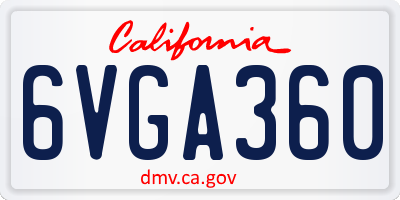 CA license plate 6VGA360