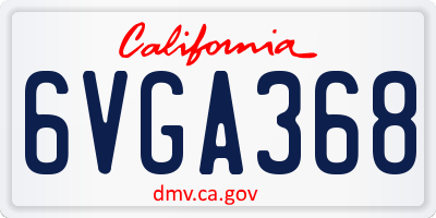 CA license plate 6VGA368