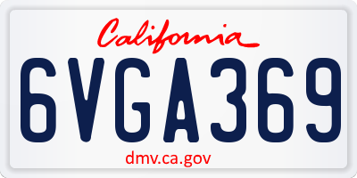 CA license plate 6VGA369