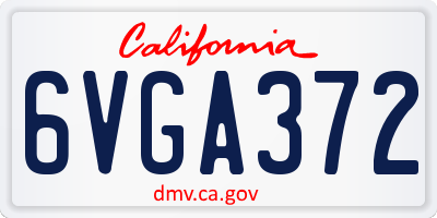 CA license plate 6VGA372