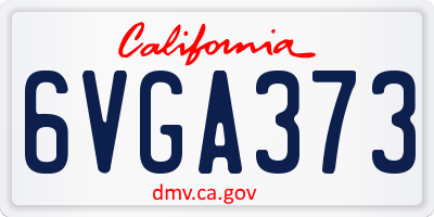 CA license plate 6VGA373