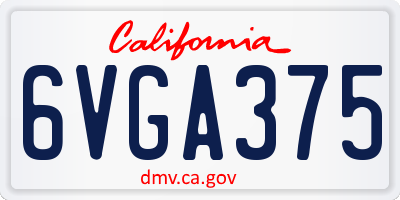 CA license plate 6VGA375