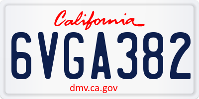 CA license plate 6VGA382