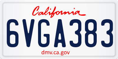 CA license plate 6VGA383