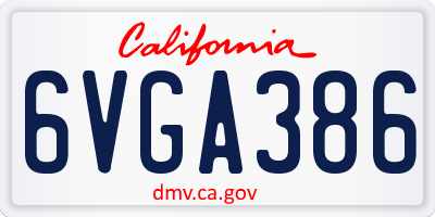 CA license plate 6VGA386