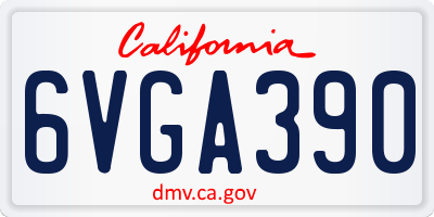 CA license plate 6VGA390