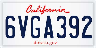 CA license plate 6VGA392