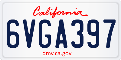 CA license plate 6VGA397