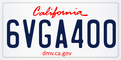 CA license plate 6VGA400