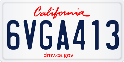 CA license plate 6VGA413